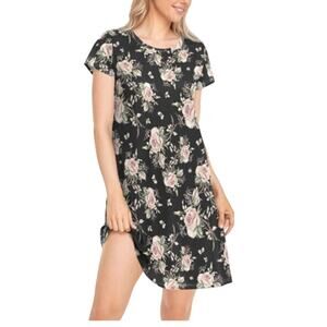 "C" Label Bohemian Whimsical Floral Dress Side Pockets Back V-Neck M